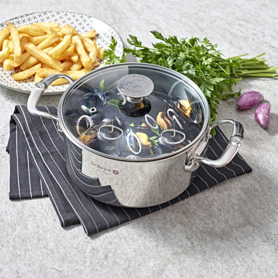 Stainless steel stewpan MILADY Ø20cm with glass lid