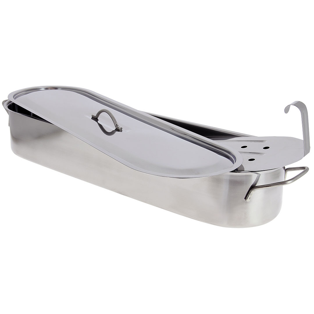 Poissonnière inox complète avec grille et couvercle Induction