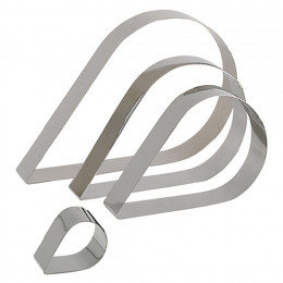 Ring, stainless steel, Tear-drop Ht 4 cm
