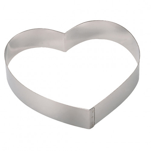 Ring, stainless steel, heart Ht 4 cm