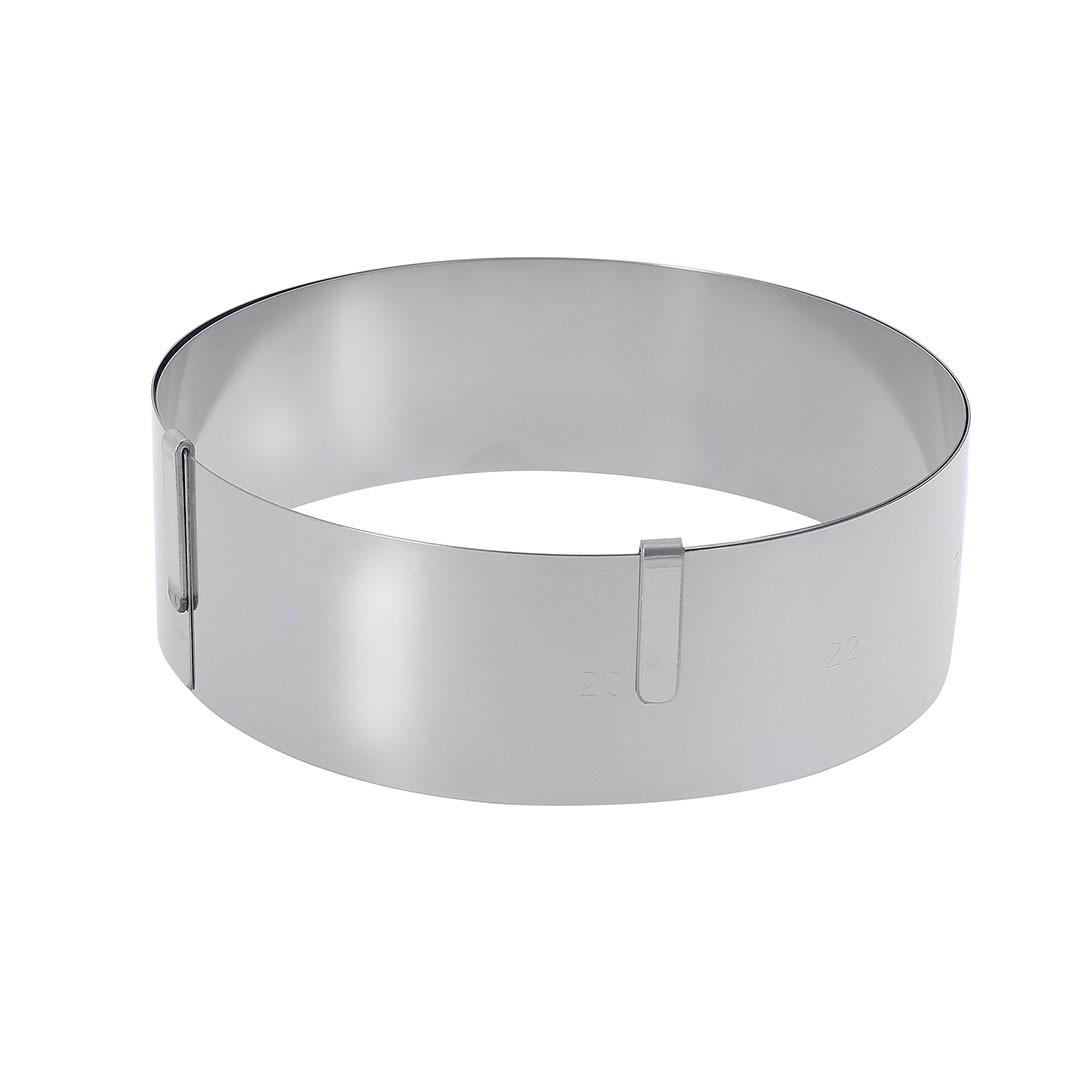 Cercle Inox Decora Ø 24 Cm X 4 Cm - Moule à Dessert, Cuisson Uniforme (Acier Inoxydable)