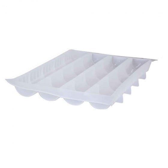 Plaque 4 gouttières à bûche demi-rondes MOUL FLEX PRO, silicone transparent