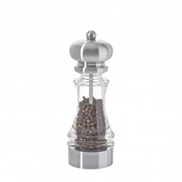 Pepper mill transparent acrylic and stainless steel look 18 cm SAMBA