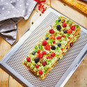 Perforated stainless steel tray