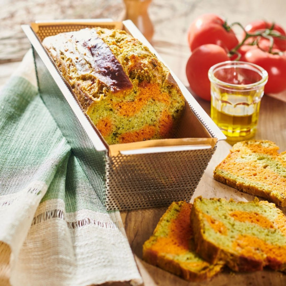 Rechteckige Backform aus Edelstahl 26x10,3cm + 2 Antihaft-Backtrennfolie