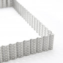 Square fluted tart ring, perforated stainless steel