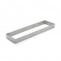 Rectangular fluted tart ring, perforated stainless steel