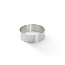 Perforated stainless steel tart ring VALRHONA Ø10,5cm H.3,5cm