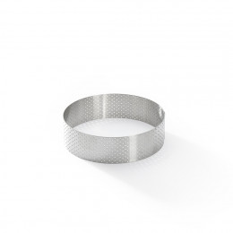 Cercle à tarte inox perforé VALRHONA Ø12,5cm H.3,5cm