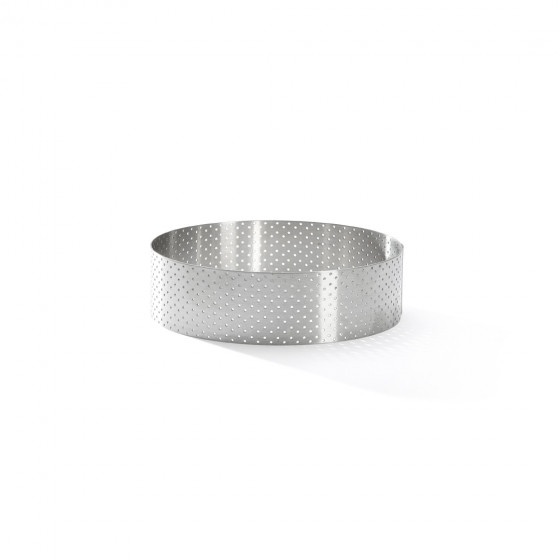 Cercle à tarte inox perforé VALRHONA Ø12,5cm H.3,5cm