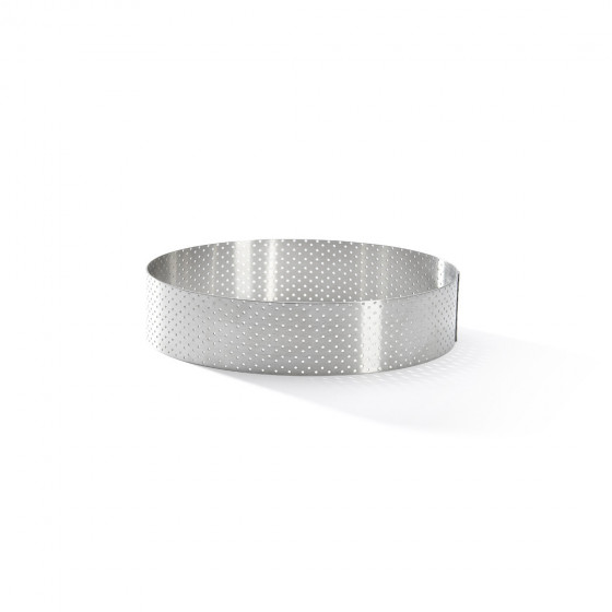 Cercle à tarte inox perforé VALRHONA Ø15,5cm H.3,5cm