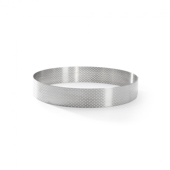 Perforated stainless steel tart ring VALRHONA Ø20,5cm H.3,5cm