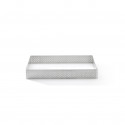 Square tart ring Ht 2 cm VALRHONA, perforated stainless steel