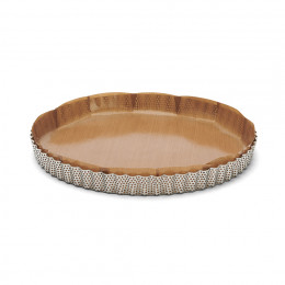 Moule à tarte inox perforé Ø28cm + 2 feuilles de cuisson antiadhésive