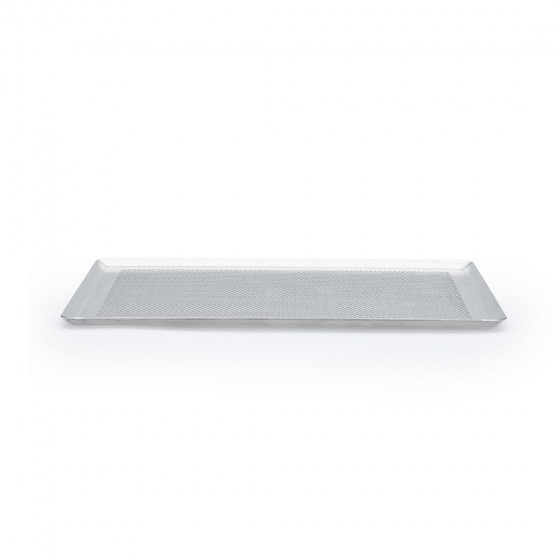 Perforated stainless steel tray
