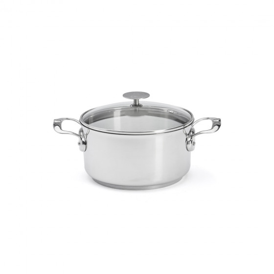 Stainless steel stewpan MILADY Ø20cm with glass lid