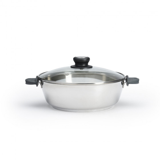 Stainless steel riveted sauté-pan TWISTY