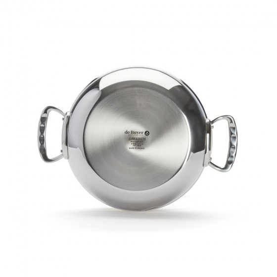 Stainless steel riveted sauté-pan with lid AFFINITY Ø28cm