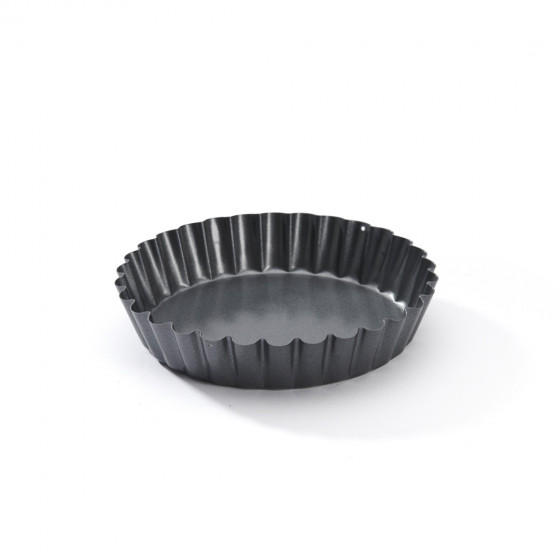 Tartlet round fluted mould, non-stick steel