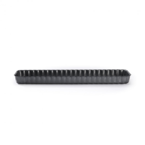 Geriffelte rechteckige Tortenform Stahl-Antihaft 35,6x10,2cm abnehmbarem Boden