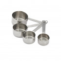 4 measuring scoops/cups, stainless steel