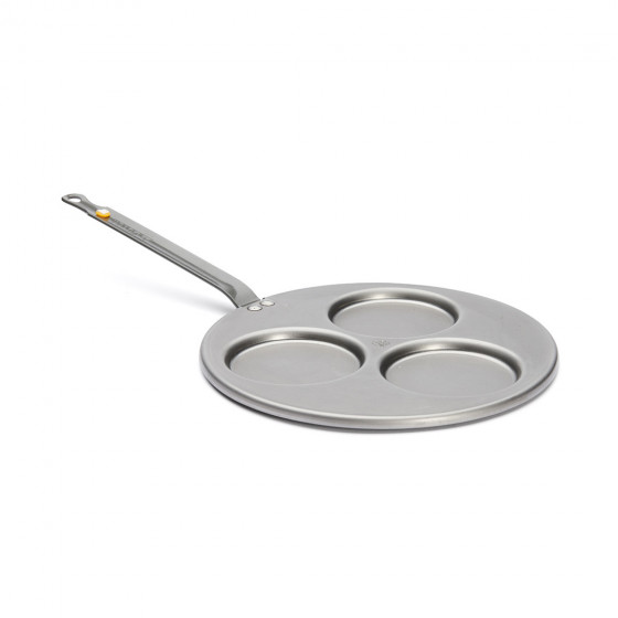Steel Triblinis pan MINERAL B Ø27cm - 3 blinis Ø10cm