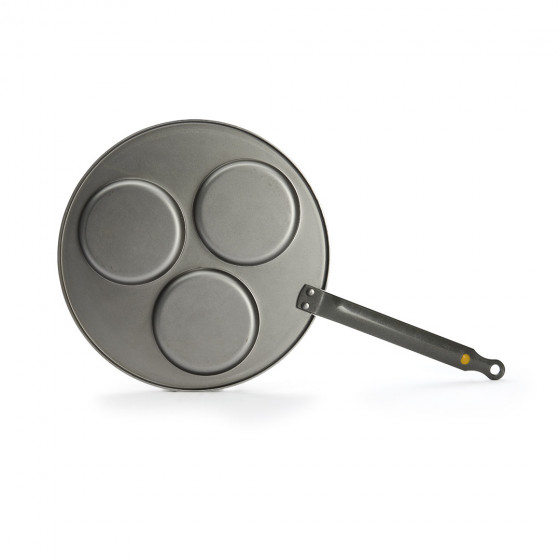Steel Triblinis pan MINERAL B Ø27cm - 3 blinis Ø10cm