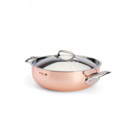 Copper sauté-pan with lid PRIMA MATERA Ø28cm - stainless steel handle