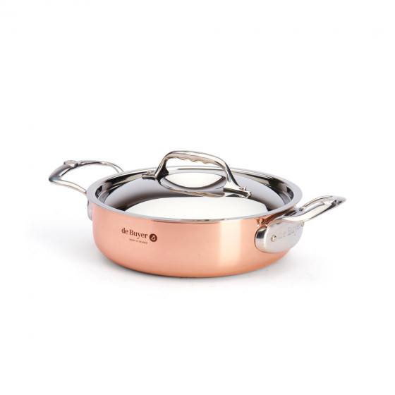 Copper sauté-pan with lid PRIMA MATERA Ø20cm - stainless steel handle