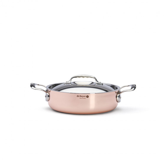 Copper sauté-pan with lid PRIMA MATERA Ø24cm - stainless steel handle