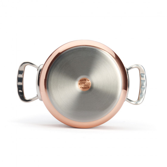 Copper stewpan with lid PRIMA MATERA Ø24cm - stainless steel handle