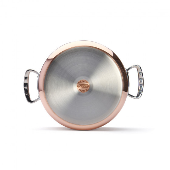 Copper stewpan with lid PRIMA MATERA Ø28cm - stainless steel handle