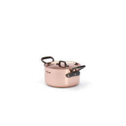 Copper stewpan with lid PRIMA MATERA Tradition Ø16cm - cast iron handles