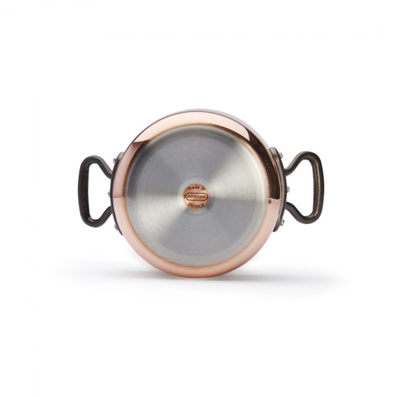 Copper stewpan with lid PRIMA MATERA Tradition Ø16cm - cast iron handles