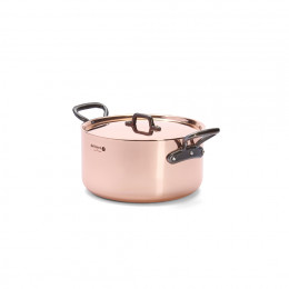 Copper stewpan with lid PRIMA MATERA Tradition Ø24cm - cast iron handles
