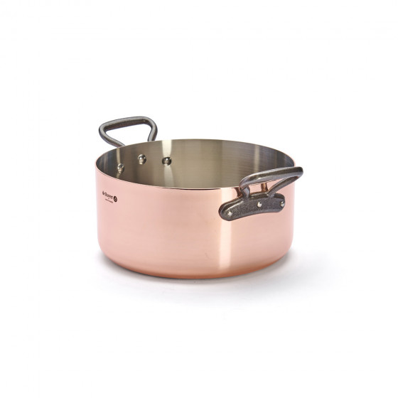 Kochtopf Kupfer mit Deckel PRIMA MATERA Tradition Ø28cm - mit Gusseisengriffen