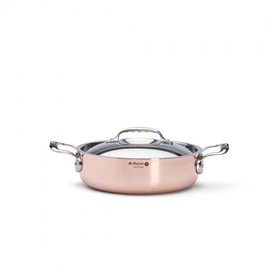 Copper sauté-pan INOCUIVRE Ø28cm with lid