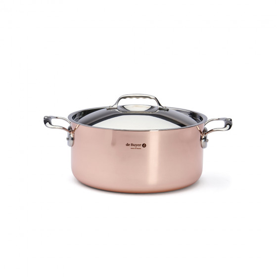 Copper stewpan INOCUIVRE Ø28cm with lid