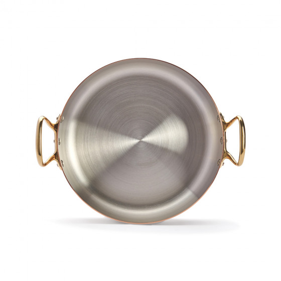 Copper sauté-pan INOCUIVRE Ø28cm with lid and brass handles