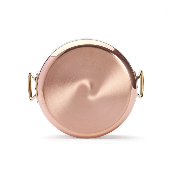 Copper sauté-pan INOCUIVRE Ø28cm with lid and brass handles