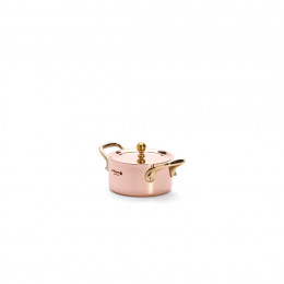 Copper stewpan INOCUIVRE Ø10cm with lid and brass handles