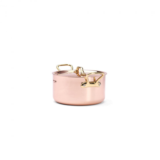 Copper stewpan INOCUIVRE Ø16cm with lid and brass handles