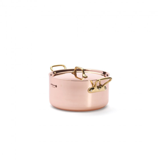 Copper stewpan INOCUIVRE Ø20cm with lid and brass handles