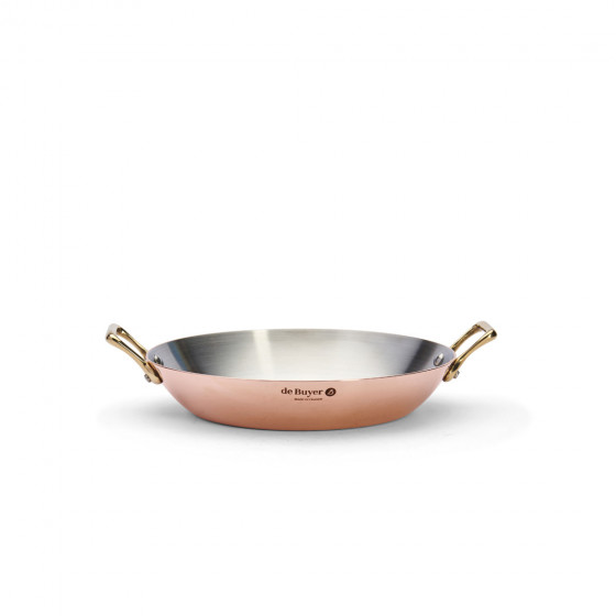 Servierpfanne Kupfer-Edelstahl INOCUIVRE Ø24cm mit Messinggriffen