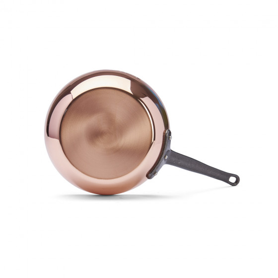 Konische Sauteuse Kupfer-Edelstahl INOCUIVRE Ø24cm mit Gusseisengriff
