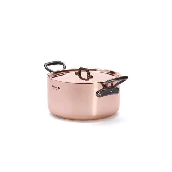 Copper stewpan INOCUIVRE Ø24cm with cast-iron handles & lid