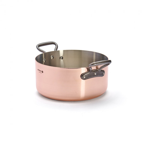 Copper stewpan INOCUIVRE Ø28cm with cast-iron handles & lid