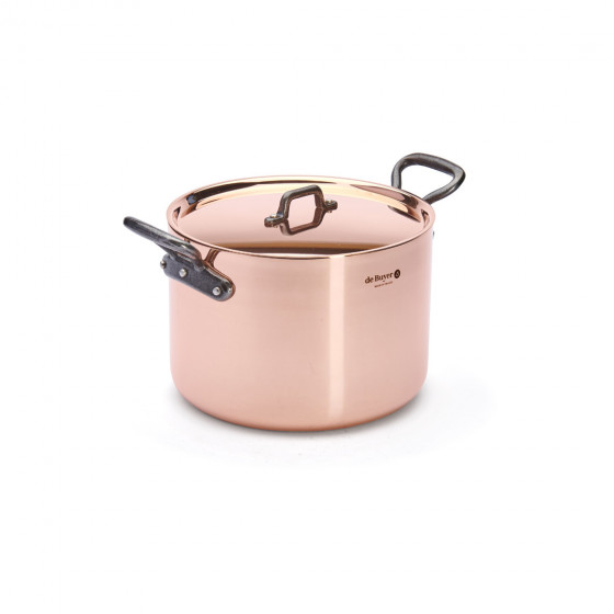 Copper high stewpan INOCUIVRE with lid