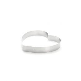 Ring, stainless steel, heart Ht 4 cm