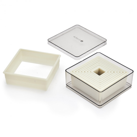 Dose Mit 9 Ausstechern Quadrat Glatt
